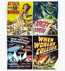 Póster Collage de carteles de cine de ciencia ficción de los años 1950 # 13
