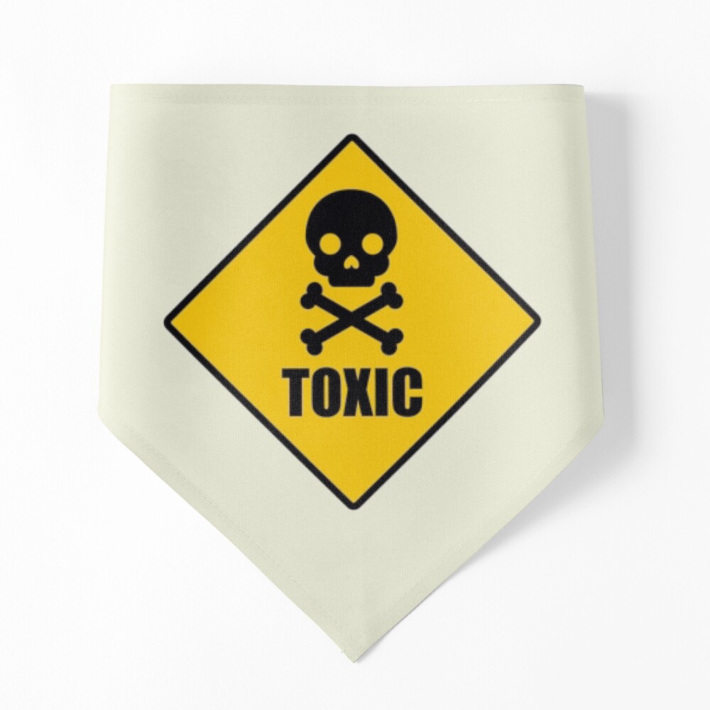 Toxic symbol with skull and crossbones on a yellow square