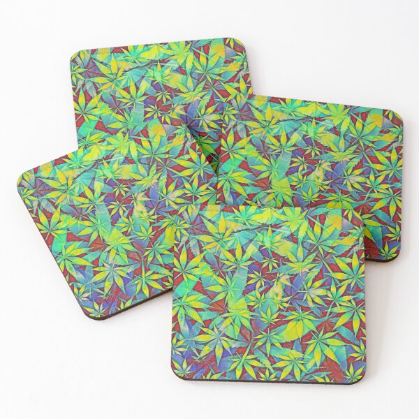 Item preview, Green and Red Cannabis Leaves designed and sold by shantilovesart.