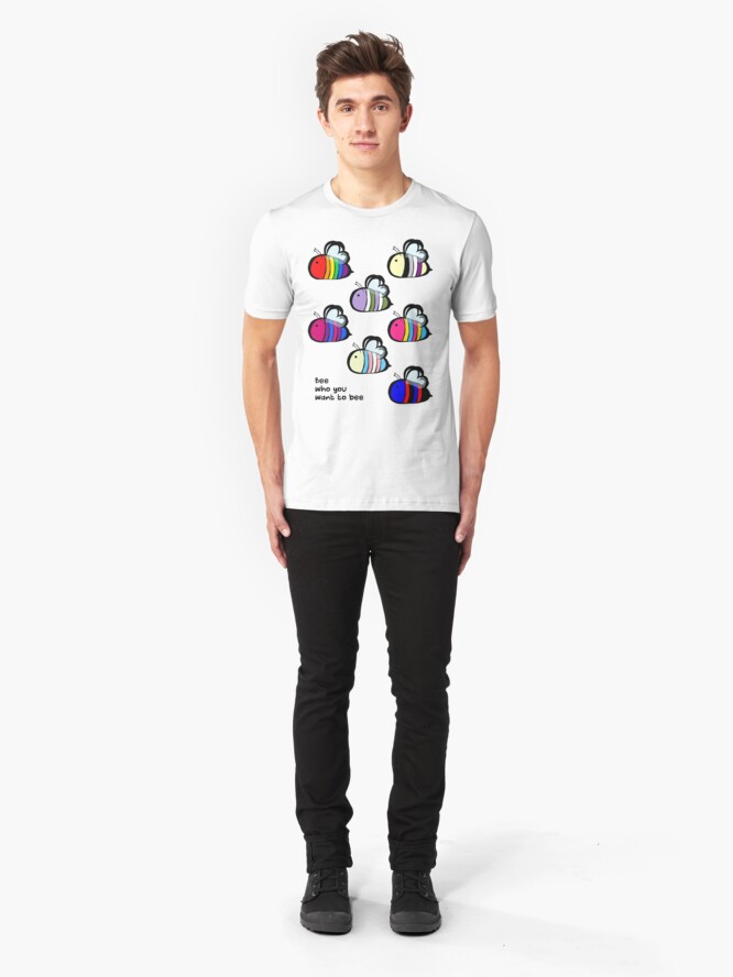 T-shirt ajusté ''Essaim d'abeilles LGBT Pride' : autre vue