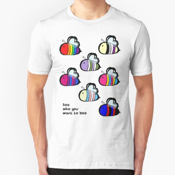 LGBT Pride Bee Swarm Slim Fit T-Shirt