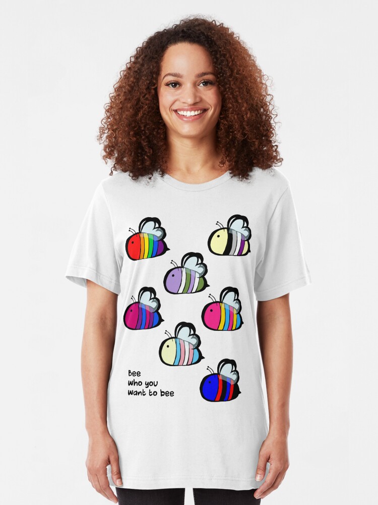 T-shirt ajusté ''Essaim d'abeilles LGBT Pride' : autre vue