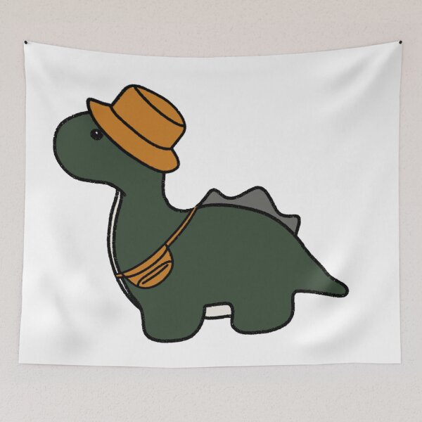 Item preview, Dinosaur in an Orange Bucket Hat designed and sold by beckahbrooks.