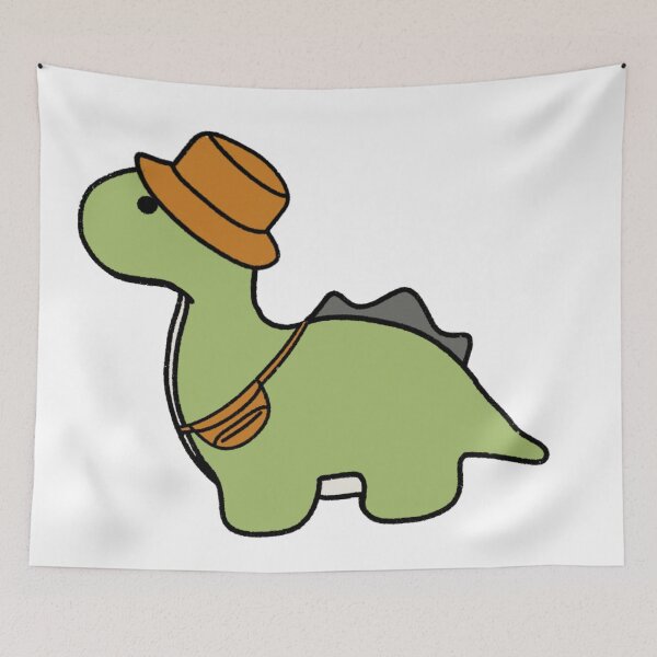 Item preview, Dinosaur in an Orange Bucket Hat designed and sold by beckahbrooks.