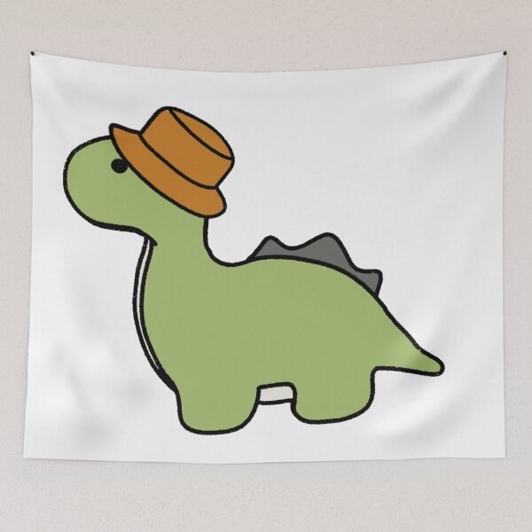 Item preview, Dinosaur in an Orange Bucket Hat designed and sold by beckahbrooks.