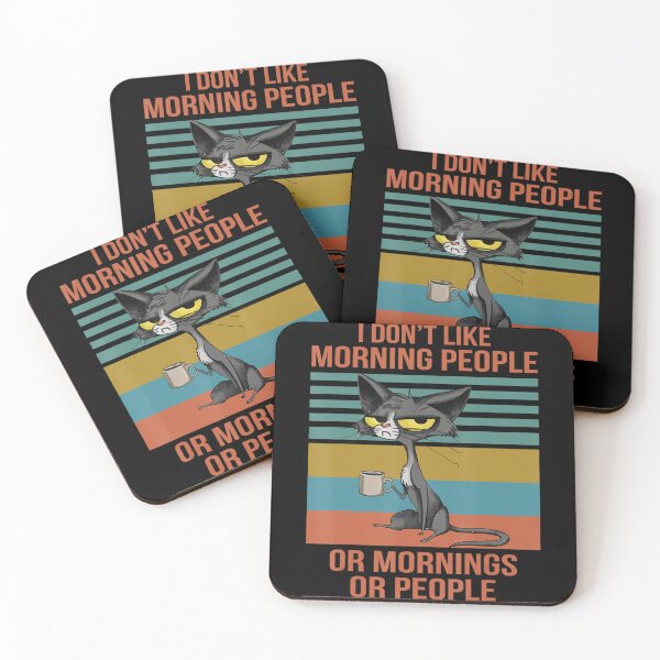 Item preview, I Don't Like Morning People Or Mornings Or People Cat Coffee designed and sold by dragonteesa.