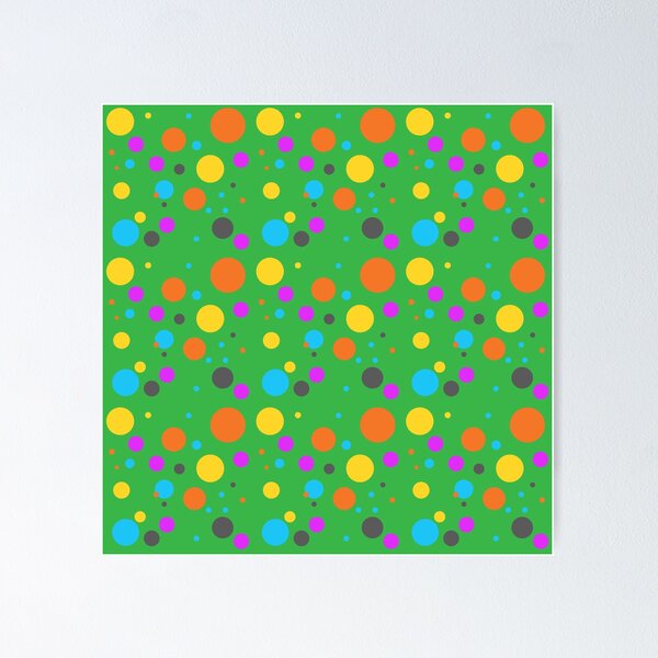 Item preview, Summer 70s 60s Seventies Sixties Retro Vintage Polka Dots Dots Dots Polka Dots Circles Orange Yellow Green Pink designed and sold by fairy-taler.