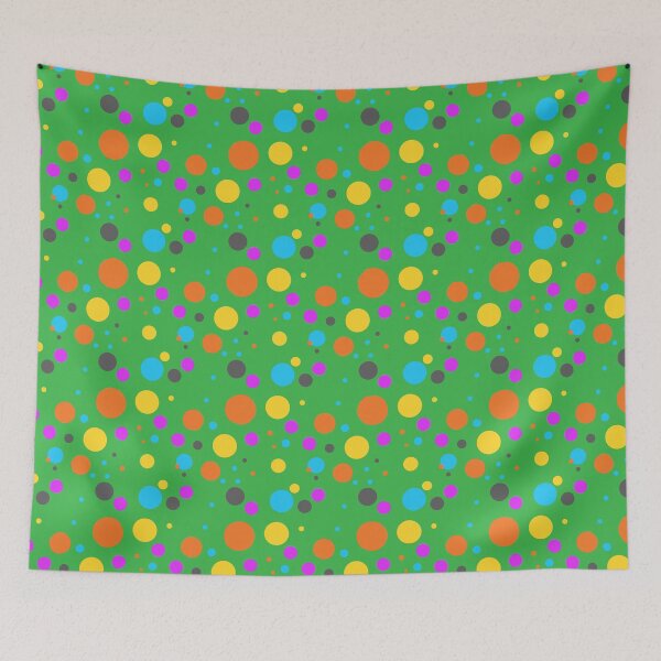Item preview, Summer 70s 60s Seventies Sixties Retro Vintage Polka Dots Dots Dots Polka Dots Circles Orange Yellow Green Pink designed and sold by fairy-taler.