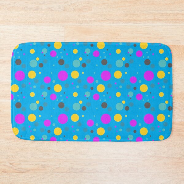 Item preview, Summer 70s 60s Seventies Sixties Retro Vintage Polka Dots Dots Dots Polka Dots Circles Electric Blue Pink Yellow  designed and sold by fairy-taler.