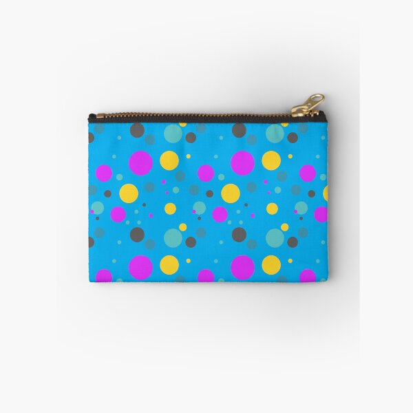 Item preview, Summer 70s 60s Seventies Sixties Retro Vintage Polka Dots Dots Dots Polka Dots Circles Electric Blue Pink Yellow  designed and sold by fairy-taler.