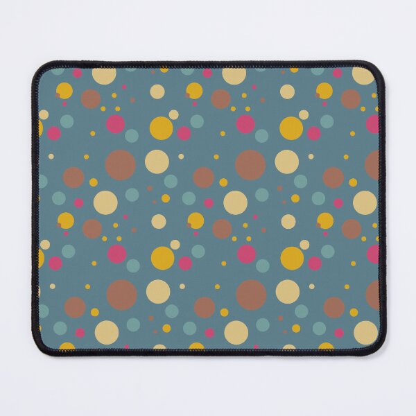 Item preview, Summer 70s 60s Seventies Sixties Retro Vintage Polka Dots Dots Dots Polka Dots Circles Mustard Brown Tan blue pale green designed and sold by fairy-taler.