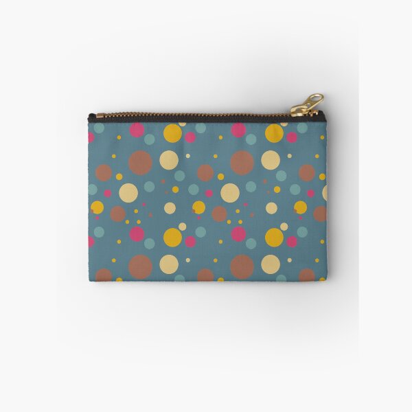 Item preview, Summer 70s 60s Seventies Sixties Retro Vintage Polka Dots Dots Dots Polka Dots Circles Mustard Brown Tan blue pale green designed and sold by fairy-taler.