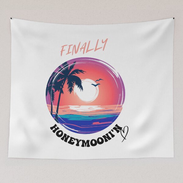 Item preview,  Funny Finally honeymooning, just married couple late honey moon vacation designed and sold by POPLIN ⭐ ⭐ ⭐ ⭐ ⭐.