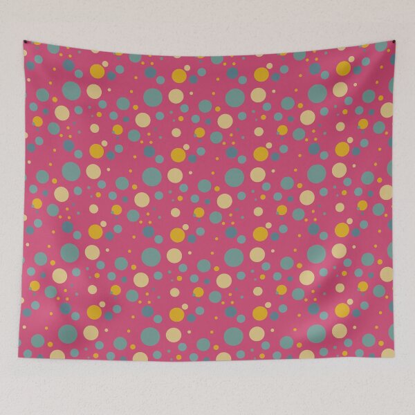 Item preview, Summer 70s 60s Seventies Sixties Retro Vintage Polka Dots Dots Dots Polka Dots Circles Rose Red Tan Blue Orange designed and sold by fairy-taler.