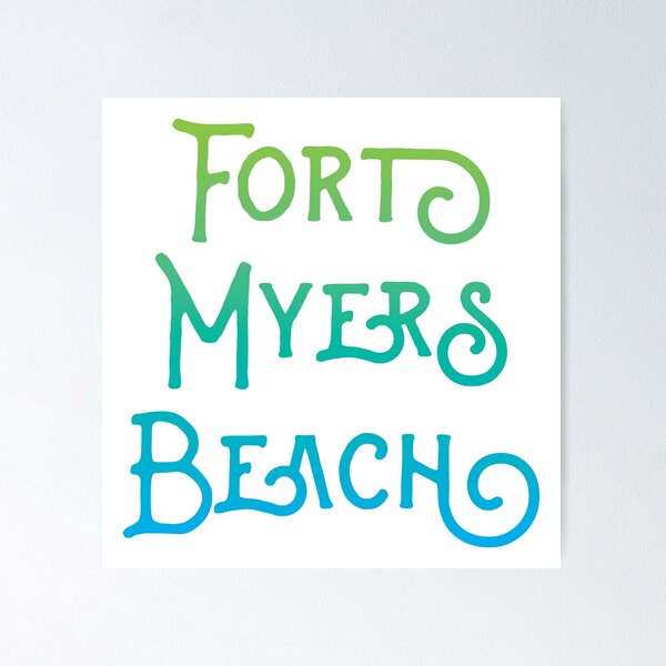 Item preview, Fort Myers Beach Florida Typographic Design designed and sold by Futurebeachbum.