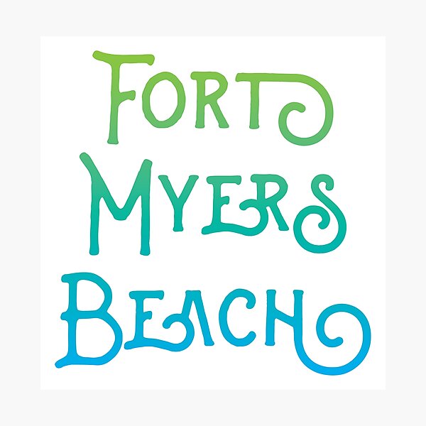 Item preview, Fort Myers Beach Florida Typographic Design designed and sold by Futurebeachbum.