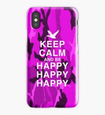 Keep Calm and be Happy Happy Happy (Pink Camo) iPhone Case