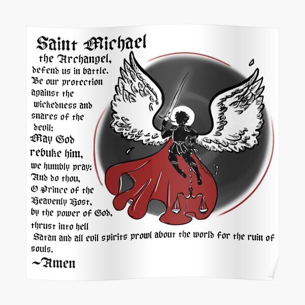 "Prayer to St Michael " Poster for Sale by SimoneGloria Redbubble