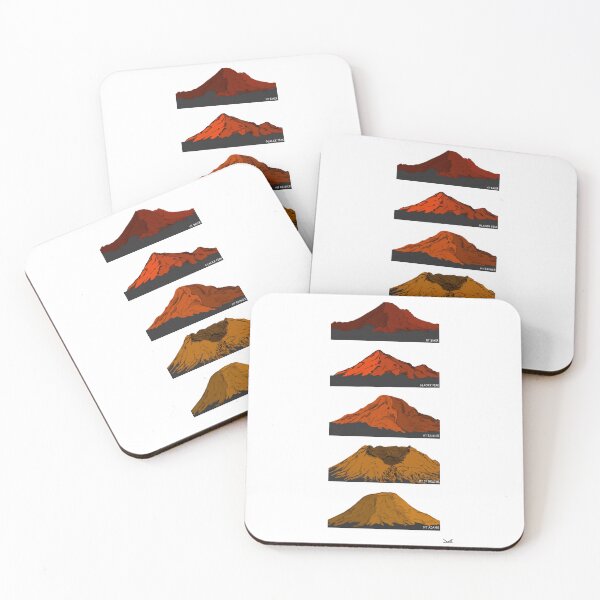 Item preview, Washington Cascade Volcanoes Red Orange Gold designed and sold by Fernheart Designs.