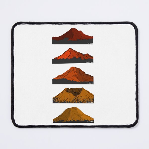 Item preview, Washington Cascade Volcanoes Red Orange Gold designed and sold by Fernheart Designs.