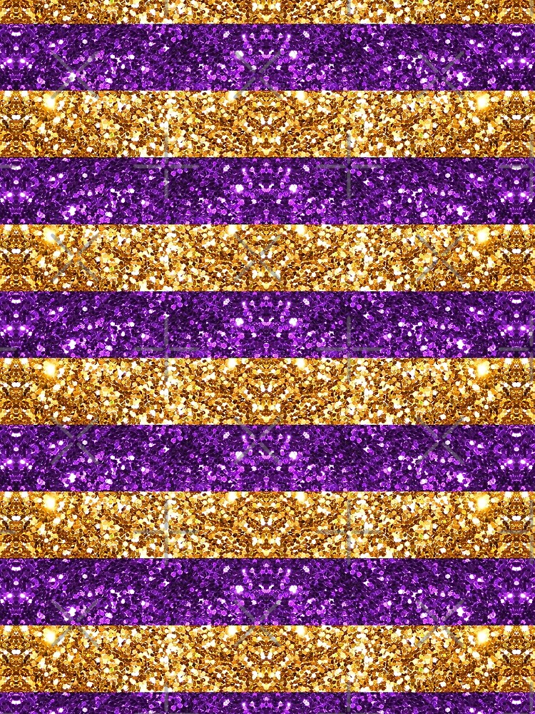 "Purple and Gold Glitter Stripes Baton Rouge New Orleans Nola Louisiana