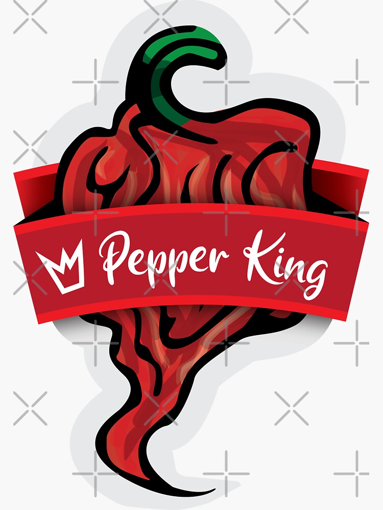 "Pepper King King of the Peppers Ribbon 1" Sticker for Sale by