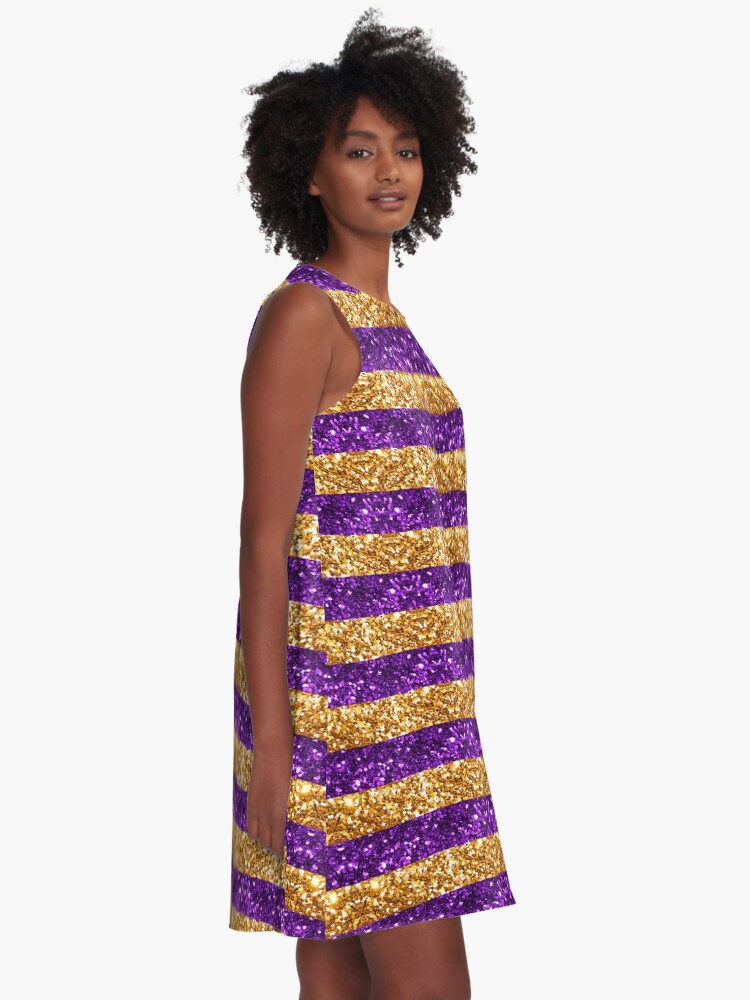 "Purple and Gold Glitter Stripes Baton Rouge New Orleans Nola Louisiana