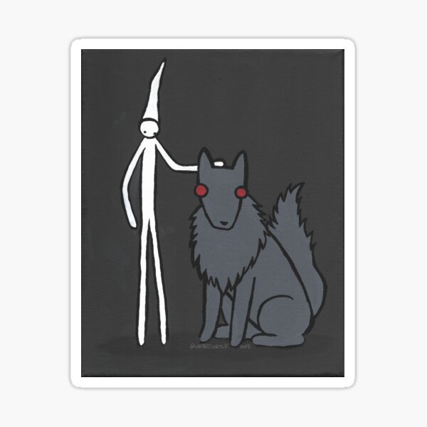 Tim and Lupe, the Mother Wolf Sticker