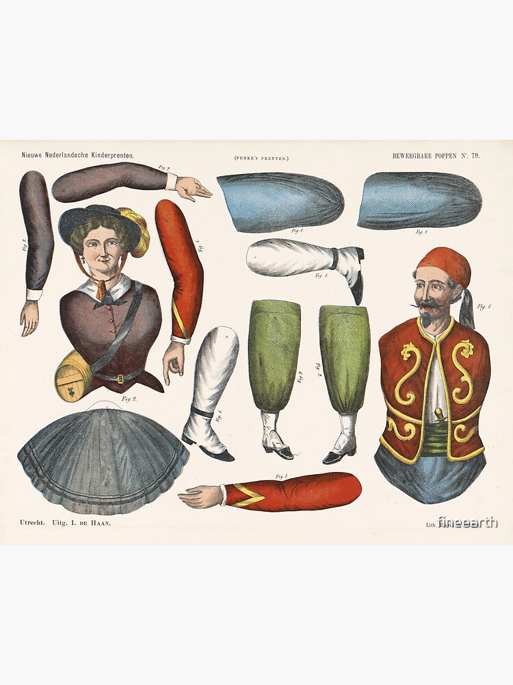 Vintage Paper Dolls, 1875 Art Board Print for Sale by vintage