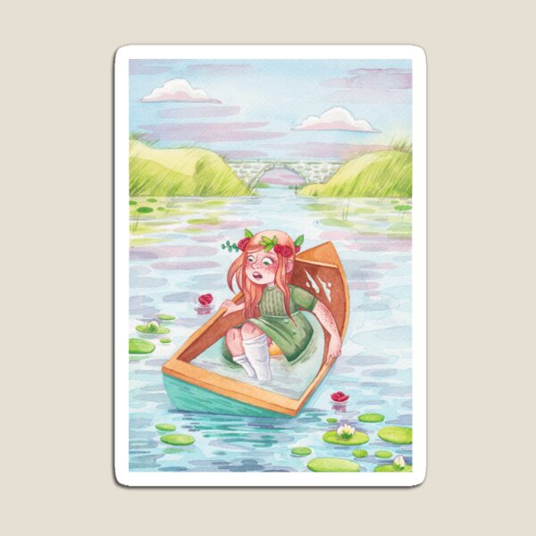 Anne von Green Gables Lady of Shalott in einem undichten Boot Magnet