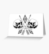 Double Skull Greeting Card