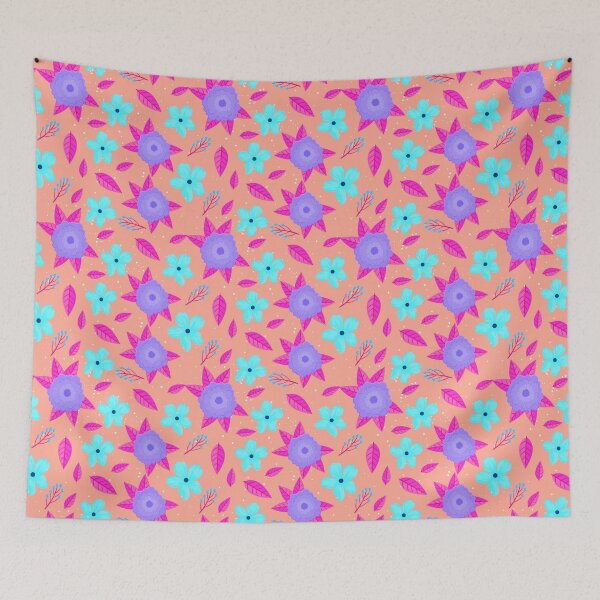 Item preview, Colourful flowers pattern #3 designed and sold by Shiablue.