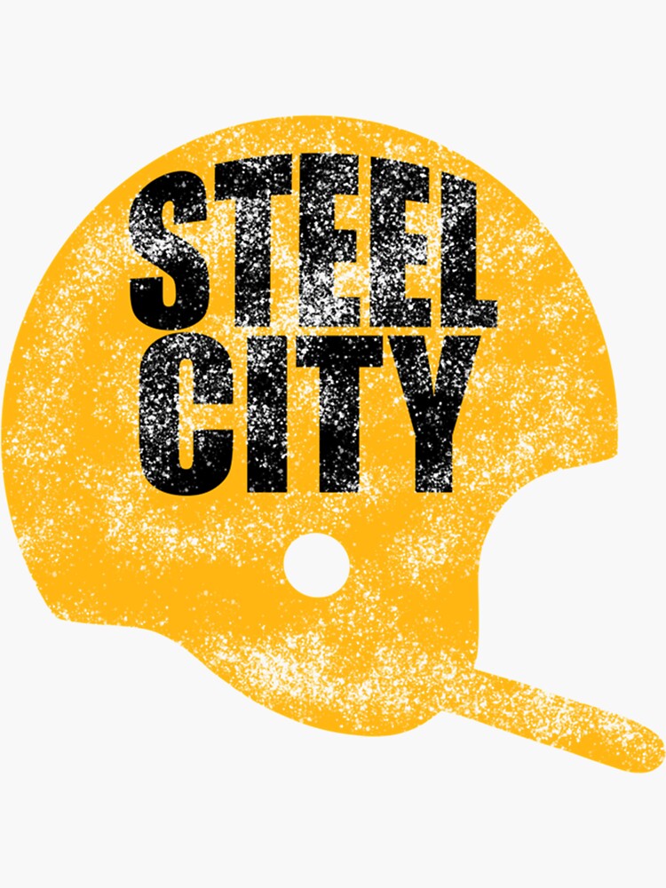 "Pittsburgh Steel City Football Helmet Distressed Shirts s " Sticker