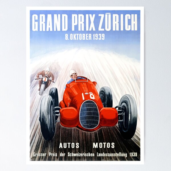 Item preview, 1939 Zurich Grand Prix Racing Poster designed and sold by retrographics.