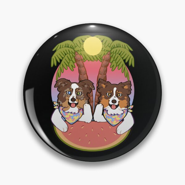 Item preview, Aussies on the beach during sunset  Red black tri red Merle mini American Shepherd   designed and sold by EmilyNelson1.