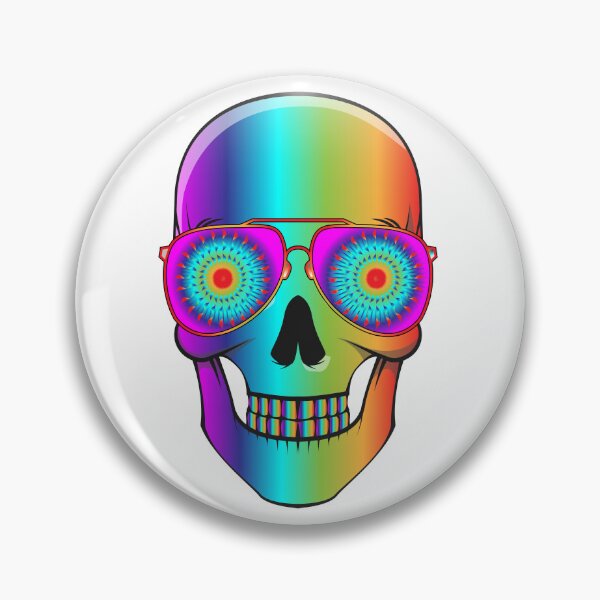 Item preview, Psychedelic Smiling Skull with sunglasses designed and sold by Buyeseoshop.