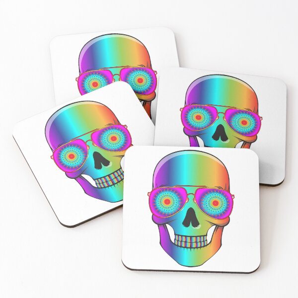 Item preview, Psychedelic Smiling Skull with sunglasses designed and sold by Buyeseoshop.