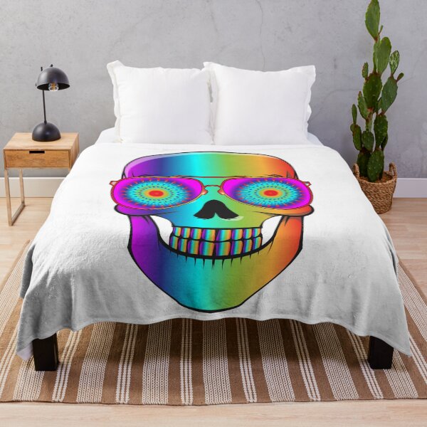 Item preview, Psychedelic Smiling Skull with sunglasses designed and sold by Buyeseoshop.