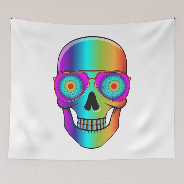 Item preview, Psychedelic Smiling Skull with sunglasses designed and sold by Buyeseoshop.