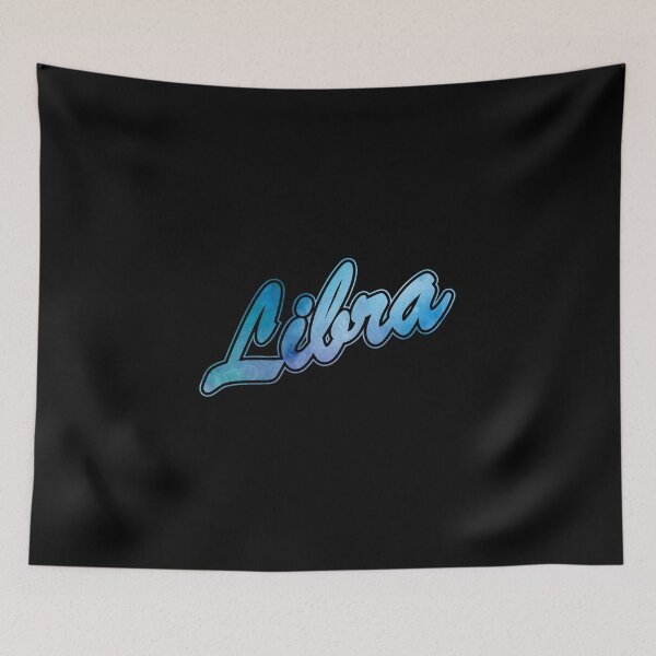 Item preview, LIBRA Zodiak Sign Brush Script (blue/green) designed and sold by JennieCarolina.