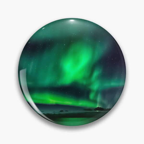 Item preview, WATERSCAPES #25 - Green Aurora Reflected on Coastal Waters at Night designed and sold by DEL-Productions.