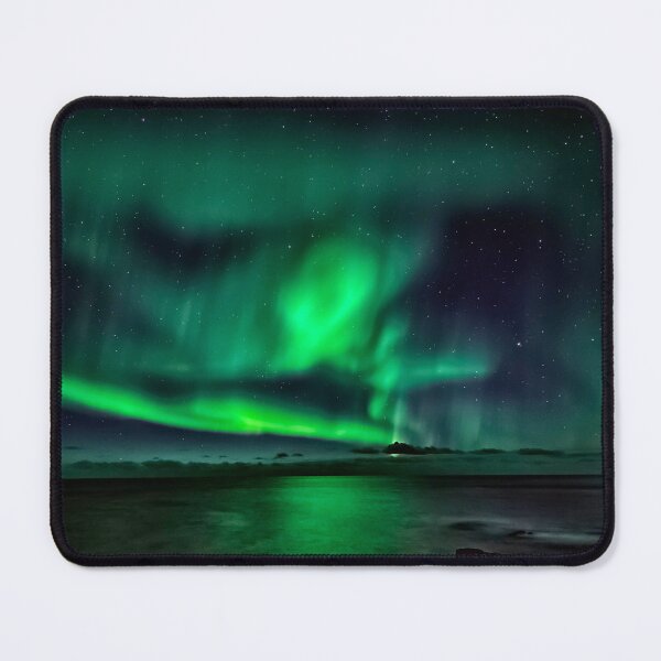 Item preview, WATERSCAPES #25 - Green Aurora Reflected on Coastal Waters at Night designed and sold by DEL-Productions.