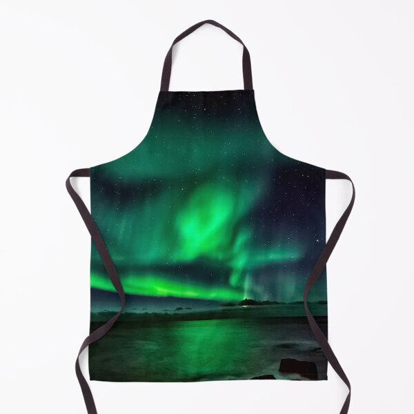 Item preview, WATERSCAPES #25 - Green Aurora Reflected on Coastal Waters at Night designed and sold by DEL-Productions.
