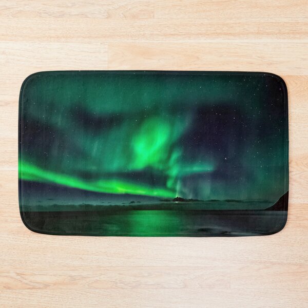 Item preview, WATERSCAPES #25 - Green Aurora Reflected on Coastal Waters at Night designed and sold by DEL-Productions.