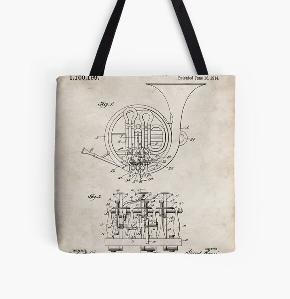 Item preview, French Horn Patent - Horn Player Art - Antik designed and sold by patentpress.