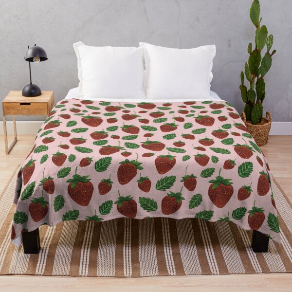 Item preview, Watercolor Strawberry field in pink designed and sold by Jackies-art.