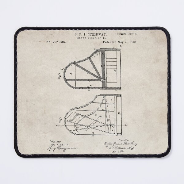 Item preview, Steinway Grand Piano Patent - Piano Player Art - Antique designed and sold by patentpress.