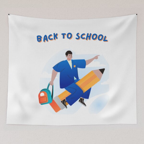Item preview, Colorful Back To School Design With Student Flying To School On Pencil designed and sold by CreativeCranium.