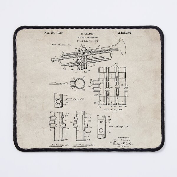 Item preview, Selmer Trumpet Patent - Trumpet Art - Antique designed and sold by patentpress.