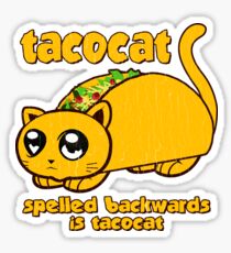 Lustig - Tacocat rückwärts geschrieben (Vintage-Look) Sticker